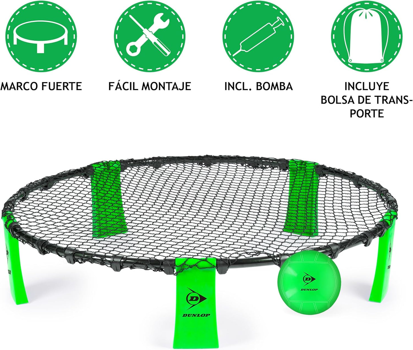 Dunlop Spyderball - Incluye Pelota, Bomba Y Bolsa De Viaje - MAX. 4 Jugadores - Apto Para Spikeball